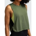 thumbnail image 5 of Large Armhole Tank Tops for Women - Workout Sport Yoga Running Gym Loose Crop Sleeveless Shirts Green L, 5 of 7