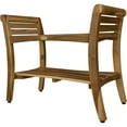 thumbnail image 2 of Rectangular Teak Shower Bench with Shelf and Handles in NaturalFinish, 2 of 2