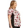 thumbnail image 3 of Tooniforms Women Scrubs Top V-Neck Print TF783, 3 of 6