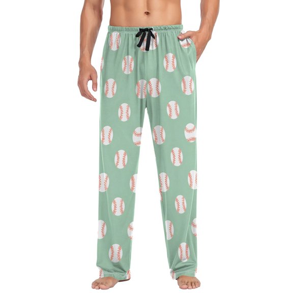 joogoo Men's Pajama Pants Baseballs-z1 Soft Long Sleep Lounge Pjs Bottoms L