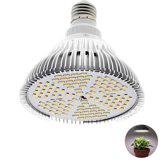 26W Full Spectrum Plant Light Bulb, 150 LED Beads, PAR38 Sunlight Grow Light, E27 Socket, Full Wave Band Supplement Lighting for Increased Fruit Production, 4.7 x 4.9 in