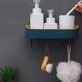 thumbnail image 3 of Naiovety Estante de succión para ducha de esquina de baño, cesta de almacenamiento de pared ordenada, estante Caddy de cocina Juegos de accesorios de baño Azul amarillo, 3 of 6