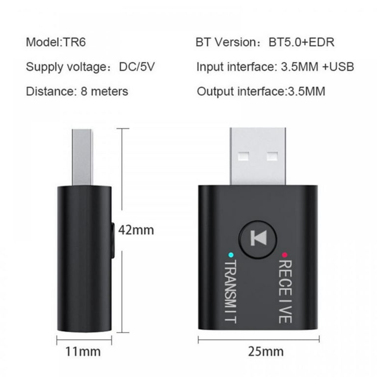 GelldG Bluetooth Adapter 5.0, 2-in-1 Audio Transmitter Empfänger