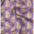 thumbnail image 1 of Soimoi Purple Rayon Fabric Cat & Fox Kids Print Sewing Fabric Yard 42 Inch Wide, 1 of 6