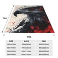 thumbnail image 3 of Balery Red Black Ink Style Bald Eagle Manta de Felpa Suave y Acogedora – Cobija de Franela Aterciopelada para Cama, Lavable y Cálida para Sofá, Mascotas, Transpirable-60"x50", 3 of 7