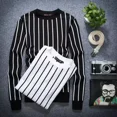 thumbnail image 4 of Tendencias de moda de corte entallado 2024 Camiseta de cuello redondo para hombre Suéteres ajustados para hombre Manga larga Elasticidad Una pieza Sudaderas emo XXL, 4 of 5