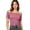 Hot Pink, variant on CAIVO Women Casual Solid Color Off Shoulder Ribbed Knit Tops Summer Fashion Tee Shirt Soft Stretchy Comfortable Basic Blouse Short Sleeve Solid Color Cozy Dailywear