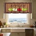 thumbnail image 7 of Apples Kitchen Curtain Set with Valance - 3 Piece Short Tier Panels & Swag, Washable Polyester Farmhouse Window Treatments for Sink, Light Filtering Decorative Drapes, 7 of 7