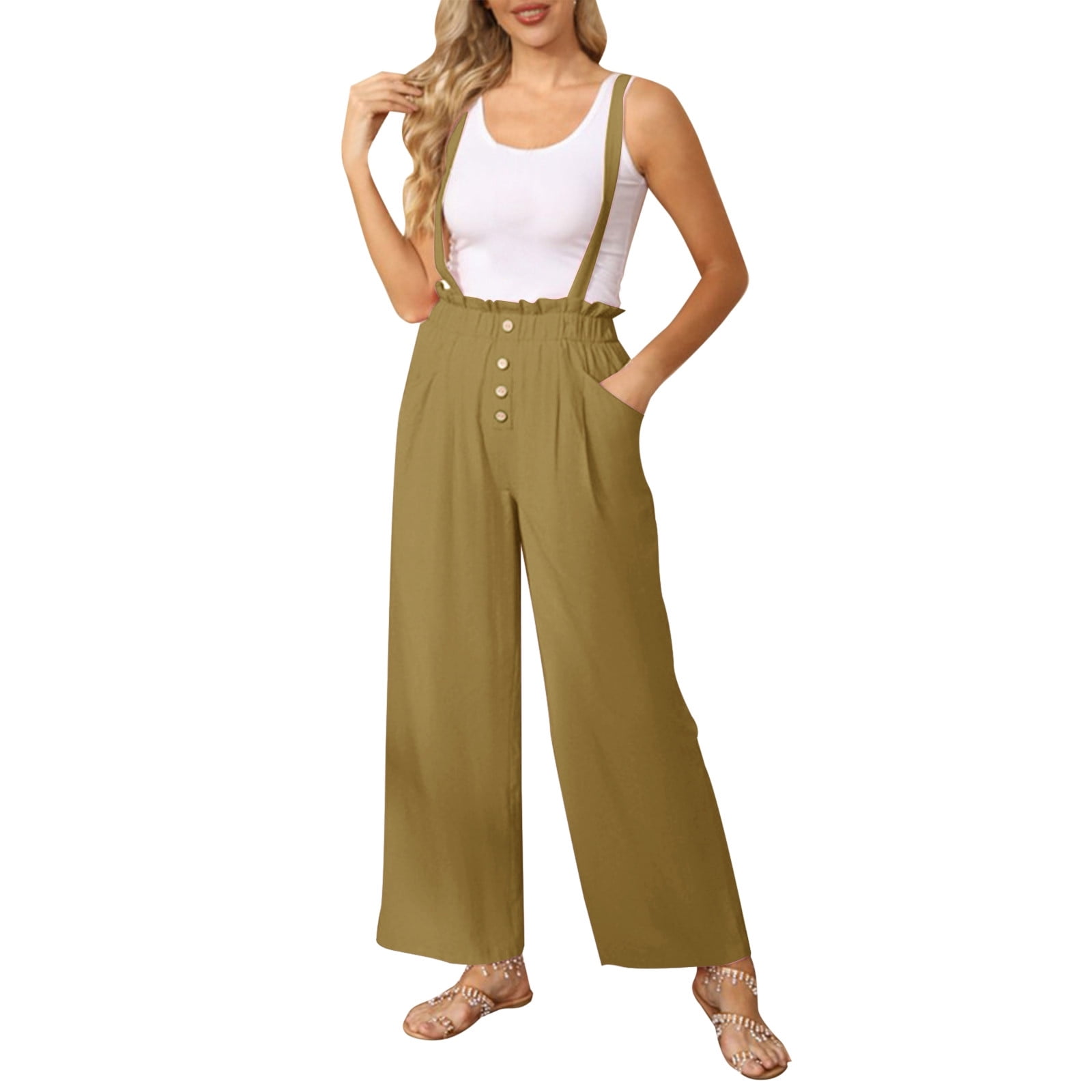 Combinaison Pantalon Femme En Coton Noir Imprimé Floral - Taille L/XL - Ceinture élastique - Neuf étiqueté