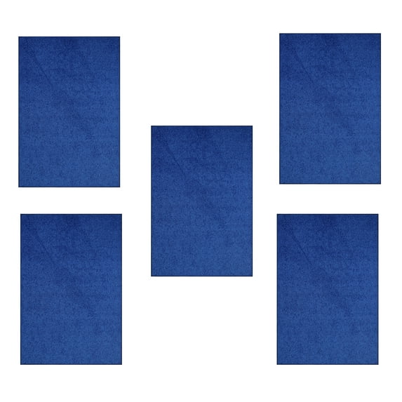 Furnish My Place Modern Plush Solid Neon Blue Color Rug - Pets and Kids Friendly Rug, Indoor/Outdoor Mat, Area Rugs Great for Kids, Pets, Event, Living Room, Made in USA, 2' x 4' Rectangle - Set of 5