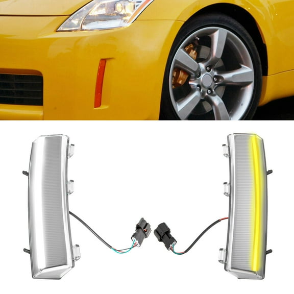 2pcs Turn Signal Lights Daytime Running Lamps Left & Right For 2006-2009 Nissan 350Z LCI Model LED DRL