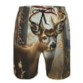 thumbnail image 3 of Cauagu American Wildlife Deer Forest Print Men's Swim Trunks,Hawaiian Bathing Suit Swimsuits Beach Shorts with Pockets for Men Quick Dry Swimming Board Shorts-3X-Large, 3 of 6