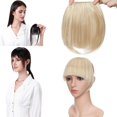 thumbnail image 3 of Benehair Clip in Fringe Hair Extensions as Humam Neat Bangs Thick Hairpiece 6" Dark Blonde Mix Bleach Blonde, 3 of 7