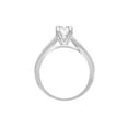 thumbnail image 2 of 1 Carat DEW Oval Moissanite Sterling Silver Solitaire Engagement Ring, 2 of 4