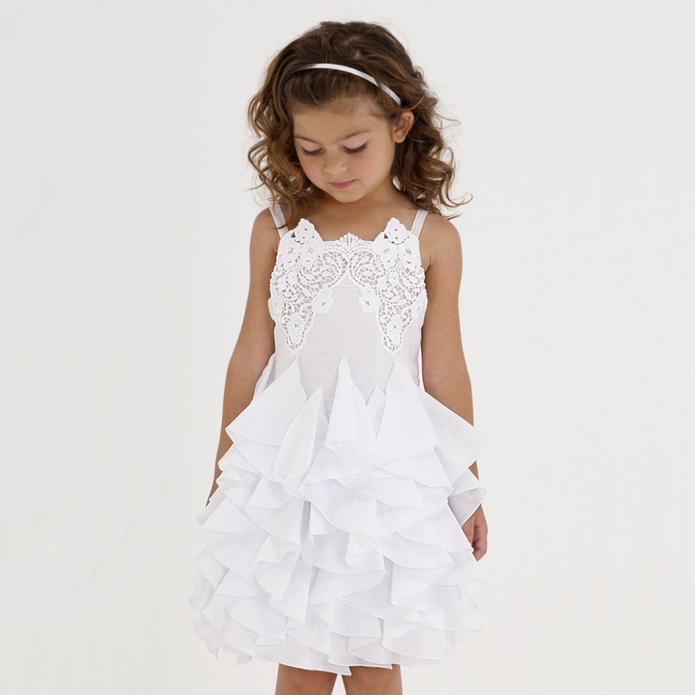 Biscotti Biscotti Little Girls White Lace Applique Charming Ruffle