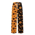 thumbnail image 6 of UDAUDU Halloween Pajama for Men,Halloween Pumpkin Ghost Print Pjs Pant | Halloween Pjs Loose Fit Pjs Novelty Pant Elastic Waist Pants Wide Leg Pjs with Pockets Light Blue M, 6 of 7