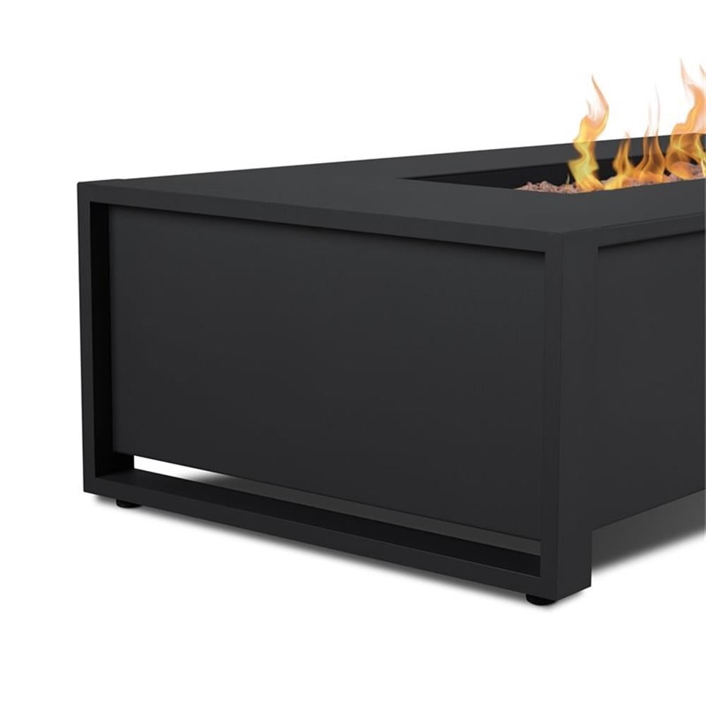 Afuera Living 52" x 26" Aluminum Propane Fire Table in Black