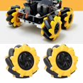 thumbnail image 4 of Mecanum Wheel, Robot Wheel High Gripping Ability Yellow And Black With High Performance For DIY Smart Car 2 Pairs, 4 of 8