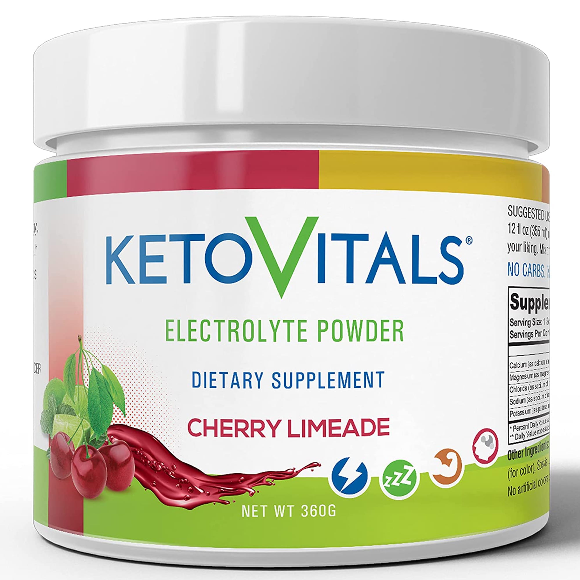 Keto Vitals Keto Electrolytes Powder for Hydration, Sleep, Energy, Muscle Function Cherry Limeade 10 oz