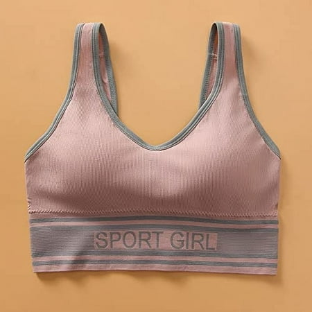 Savings up to 30% off Ofreoo 1 Bra For Women Girls V Neck Cami Vest Padded Seamless Bralette Straps Sleeping Bras Push Up Tank Tops Underwear Bra for Women Girls Full-Coverage Pullover Bra