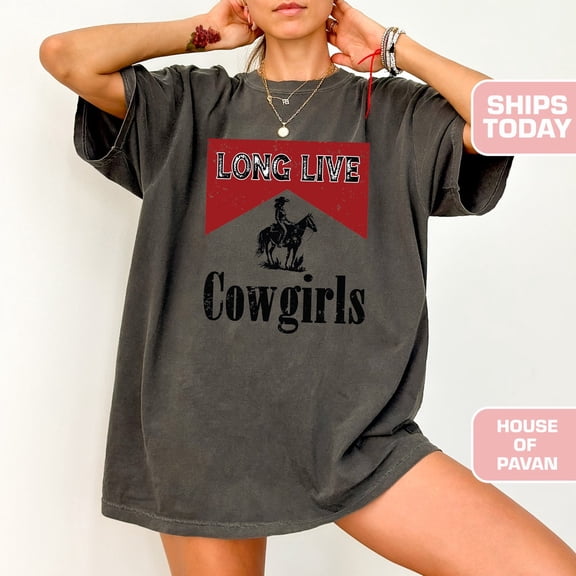 Long Live Cow Shirt, Vintage Cowgirl Tee, Country Concert Graphic Shirt DARK HEATHER S-5XL