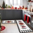 thumbnail image 4 of Buffalo Plaid Xmas Tree Merry Christmas Kitchen Rugs and Mats Set of 2, Winter Home Decor Low-Profile Floor Mat Decorations for Home Kitchen 17"x47"+17"x30", 4 of 6
