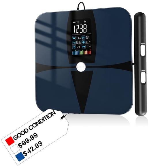 Open Box Checkme Lepulse 8-Electrode Smart Body Composition Scale, Dual-Frequency BMI & Fat Analyzer, Black