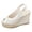 Beige, variant on Platform Sandals Women Wedge Espadrilles Peep Toe Splice Suede Slingback Wedges Heels Fashion Color Block Summer Beach Vacation Dress Shoes Black Size 9