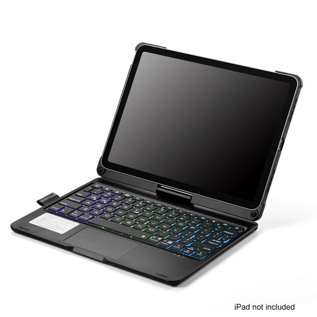 TFixol 360° Rotatable Bluetooth Keyboard for iPad 10th Gen, Compatible with Multiple iPad Models, ABS Material, 500mAh Battery, 10M Range, Black