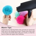 thumbnail image 5 of Pom Pom Keychain, 8cm Faux Rabbit Fur Puff Ball Keychain, Soft Cute Plush Fluffy Ball Key Ring for Women Purse Handbags Backpack Pendant Charm (Light Pink), 5 of 6