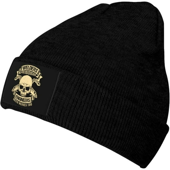 Beanie,Welders Because Engineers Need Heroes Too Welding Beanie Hat Black Adult Skull Cap Stretchy Cap Hedging Cap