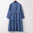 thumbnail image 4 of Gibobby Vestido De Mujer De Corte Vestido largo hasta el tobillo con manga a la moda y cuello en V para mujer de longitud vaquera(Azul,M), 4 of 5