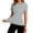 Gray, variant on Women's Solid Short Sleeve Ice Silk Elastic Workout Tops Sun Protection Shirts Gym Hiking Running Yoga Clothes