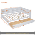 thumbnail image 5 of Wooden Full Size DayBed with 2 Drawers, DayBed with Storage Shelf and USB Charging Ports,White, 5 of 13