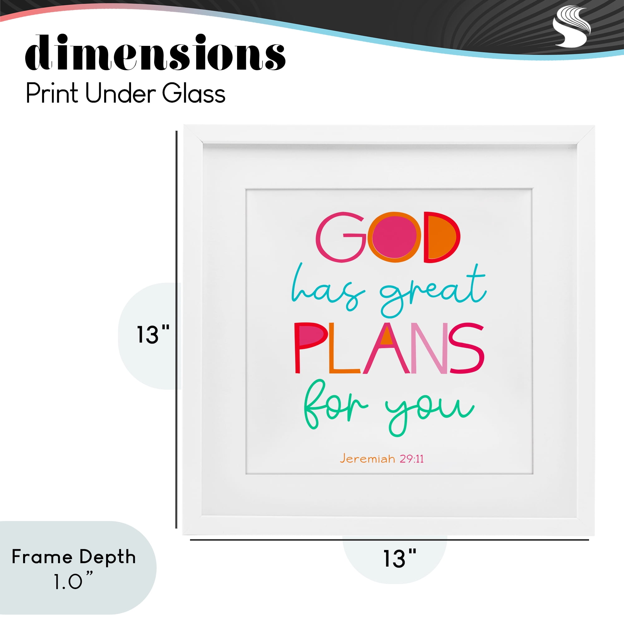 Stupell Industries Whimsical God's Plans For You White Framed Print Under Glass, design by SD Graphics Studio