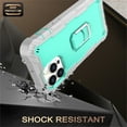 thumbnail image 4 of SaniMore for iPhone 13 Pro Max 6.7" 2021 Case with Hidden Bracket Rugged Heavy Duty Protective [Hard PC Back + Silicone Bumper] Shokcproof Anti-drop Tri-layer Hybird Armor Shell, Gray/Mint, 4 of 7