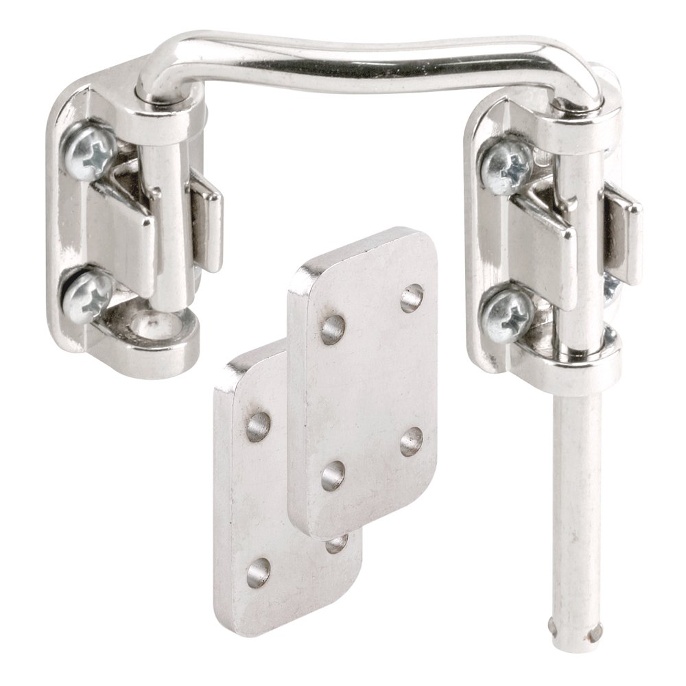 Sliding Door Loop Lock, 21/4 in., Steel, Nickel Plated, Right Hand