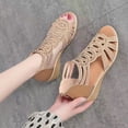 thumbnail image 1 of Sandalias romanas de cuero suave para mujer, zapatos de madre de fondo suave de verano, sandalias exteriores de moda para mujer, zapatos de cuña para mujer, 1 of 6
