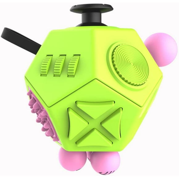 Fidget Dodecagon –12-Side Fidget Cube Relieves Stress and Anxiety Anti Depression Cube for Children and Adults with Autism(B2 Green)