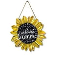 thumbnail image 1 of Sunflower Welcome Summer Wood Door Hanger 12 Inch Large Wooden Flower Sign Inspirational Wall Porch Art Summer Fall Front Door Wreath Hanging for Bedroom Living Room Indoor Outdoor Kitchen Home Decor, 1 of 5