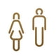 thumbnail image 5 of Letrero de baño para hombre y mujer, letrero de WC, juego de figuras 3D, etiqueta adhesiva de pared antigua, estilo nórdico un dorado, 5 of 9