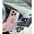 thumbnail image 5 of for Purple iPhone 15 Pro Case with Ring Holder Kickstand [with Magnetic] Soft TPU Bumper, Glitter Gold Electroplated Cover Full Camera Protective Phone Case for iPhone 15 Pro 2023, 5 of 14