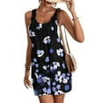 thumbnail image 2 of Fortune Women Loose Jumpsuits Suspender Bib Overalls Gradient Shorts Rompers with Pockets, 2 of 8