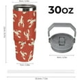 thumbnail image 2 of 30 Oz Insulated Tumblers with Flip Straw Lid Top Handle Crawfish Lobster Leakproof Reusable Vacuum Stainless Steel Travel Coffee Mug for Car, 2 of 6