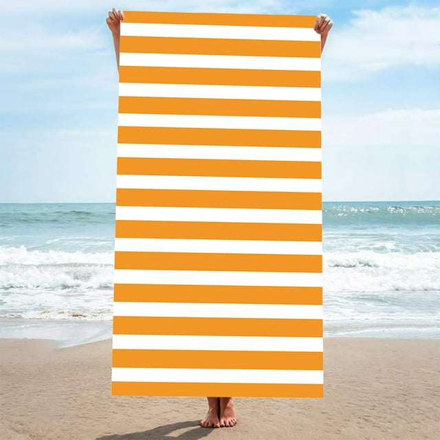 Série Rayée Serviettes en Microfibre Grandes Serviettes de Bain Serviettes de Plage