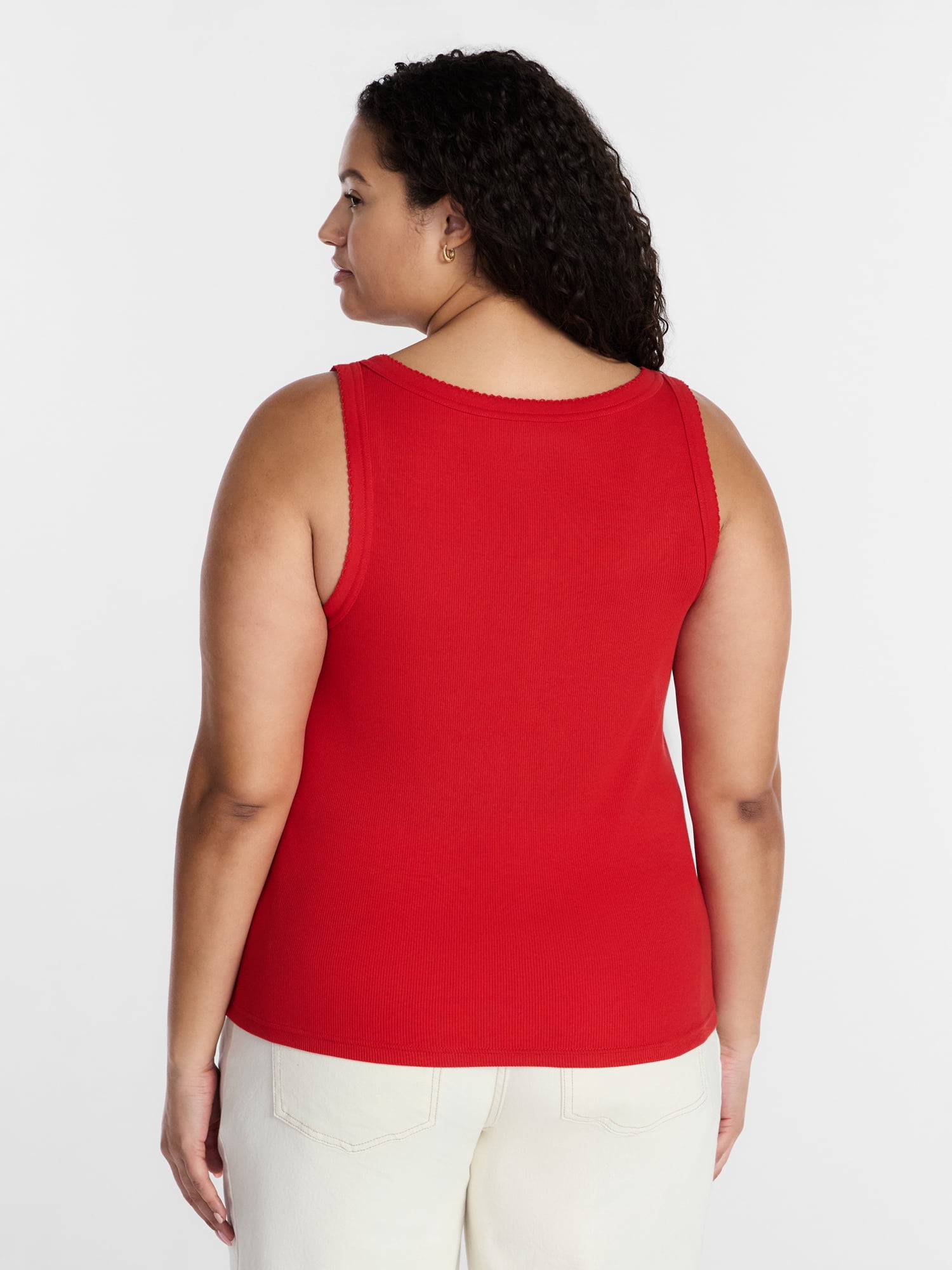 Terra & Sky Women’s Plus Size Button Through Tank, Sizes 0X-4X