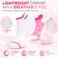 thumbnail image 5 of Girls Dream Step Whisper Soft Ankle Socks, 6 Pack, Lightweight Breathable Socks, PINK, S, 5 of 9