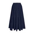 thumbnail image 5 of Maxi Skirts Cotton Linen Bohe Beach Flowy Long Skirt A-Line Elastic High Waist High Waisted Ruffle Tiered Summer Outfit, 5 of 5