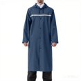 thumbnail image 3 of Womens Mens Zipper Raincoat Adults Waterproof Long Sleeve Hoodie Safety Jacket Loose Unisex Outdoor Work Jackets Blue, 2XL, 3 of 6