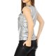 thumbnail image 5 of INSPIRE CHIC DÃ­a de San Patricio Camiseta Sin Mangas Con Cuello En U, ElÃ¡stico, Ajustado, Brillante Y MetÃ¡lico Brillante Para Mujer Plata S INSPIRE CHIC Camiseta, 5 of 6